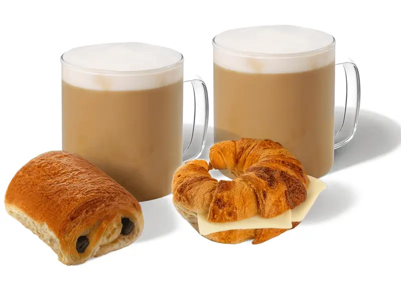 Peynirli Kruvasan & Çikolatalı Kruvasan & 2 Latte